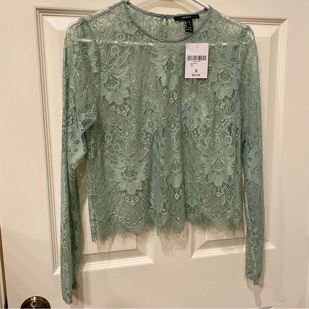 Mint Green Lace Top
